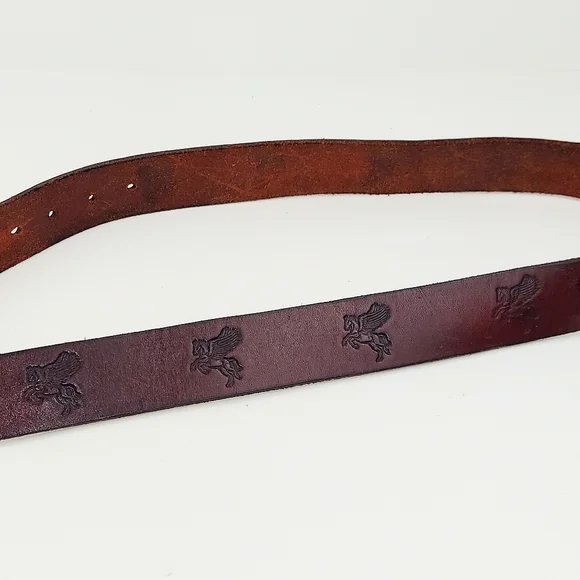 SINCERE Vintage Hand-Crafted Brown Leather Belt 36 - Picture 10 of 13